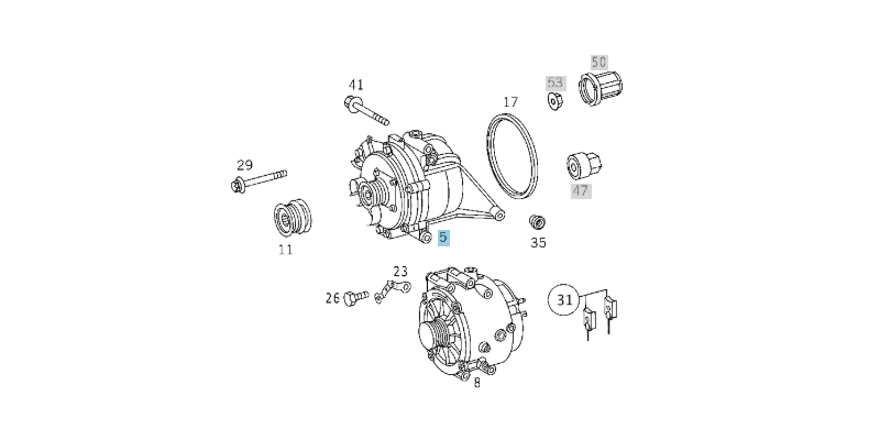 A0001502050 MERCEDES OM613 BOSCH ALTERNATOR BOSCH 0 986 041 760 NEW