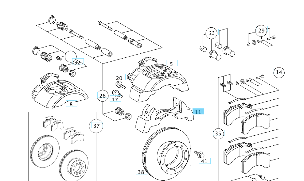 A0004211106 MERCEDES ACTROS CITARO BRAKE CALIPER CARRIER DT 4.62666 NEW