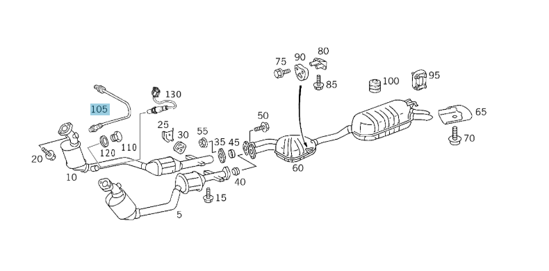 A0005407517 MERCEDES R129 W210 OXYGEN SENSOR LAMDA PROBE GENUINE NEW