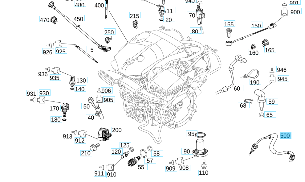 A0009059005 MERCEDES 651 660 TEMPERATURE SENSOR TO TURBOCHARGER GENUINE NEW