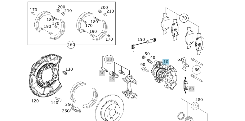 A0034208283 MERCEDES W211 W219 W230 TS BRAKE CALIPER RIGHT GENUINE NEW