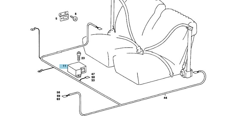 A0048201910 MERCEDES R107 W126 R129 W124 BELT LOCKING SENSOR GENUINE NEW