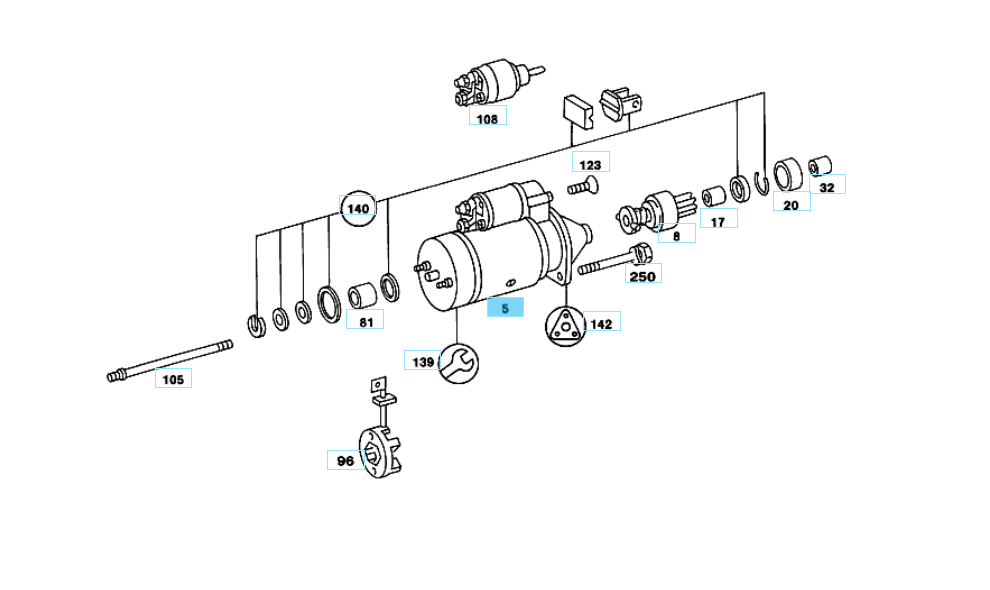 A0051516601 MERCEDES W203 W209 W220 W905 BOSCH STARTER BOSCH 0 001 109 290 NEW
