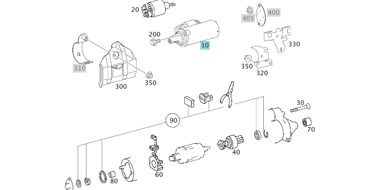 A0061515901 MERCEDES W203 W212 W219 W251 BOSCH STARTER BOSCH 0 001 107 461 NEW