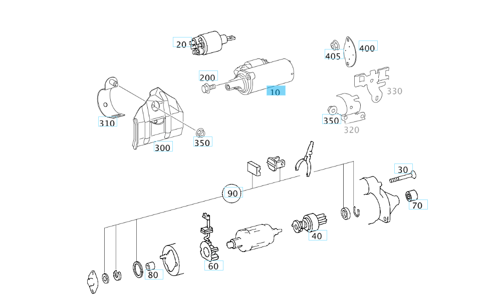 A0061516101 MERCEDES W164 W209 W211 W461 BOSCH STARTER BOSCH 0 001 115 096 NEW