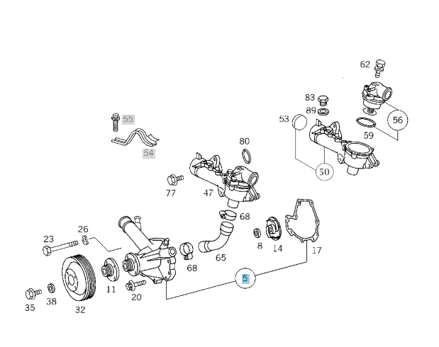 A1112002301 MERCEDES 111 WATER PUMP GENUINE NEW