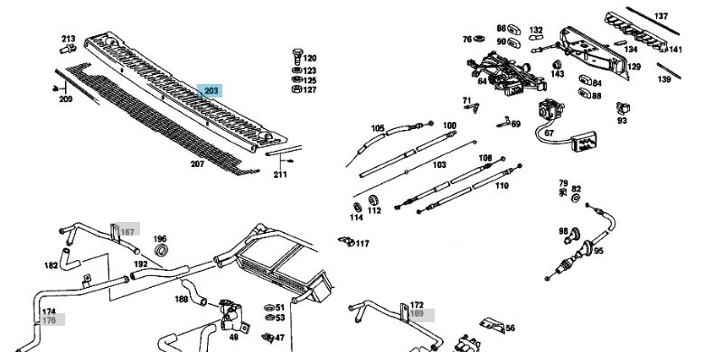 A1158360465 MERCEDES 114 115 GRILLE GENUINE NEW