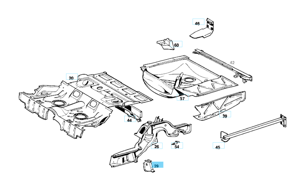 A1166100131 MERCEDES W116 CONSOLE JACK REAR GENUINE NEW