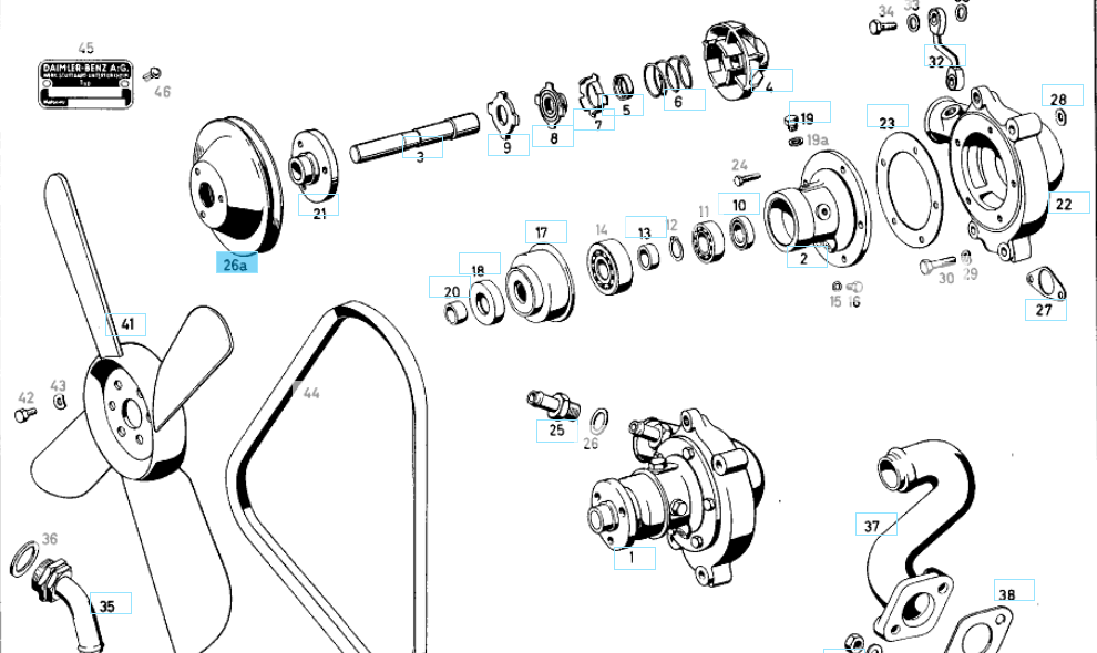A1212050110 MERCEDES W121 WATER PUMP PULLEY GENUINE NEW