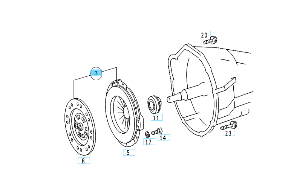 A1242500201 MERCEDES W124 CLUTCH DISC KIT SET SACHS 3000 317 003 NEW