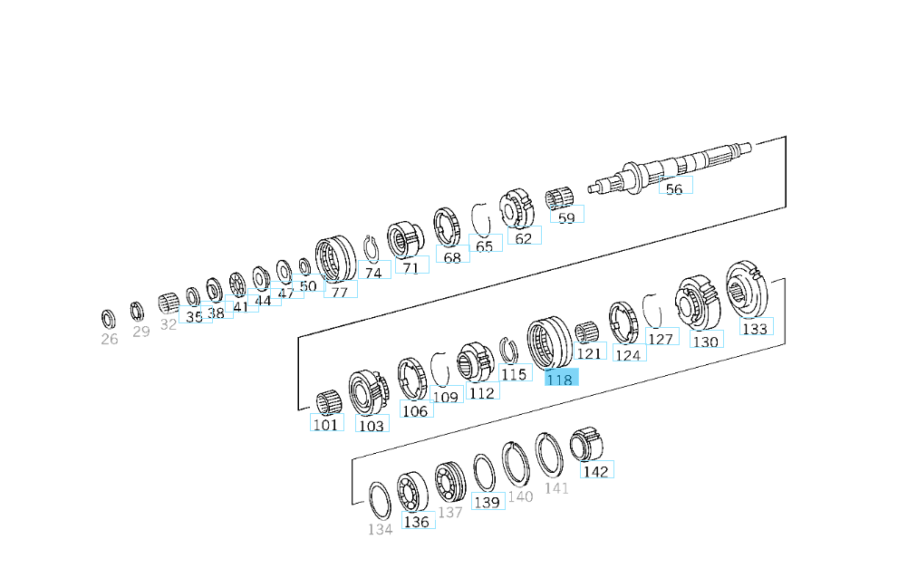 A1242620423 MERCEDES GM717 1ST AND 2ND SPEED SLIDING COLLAR GENUINE NEW