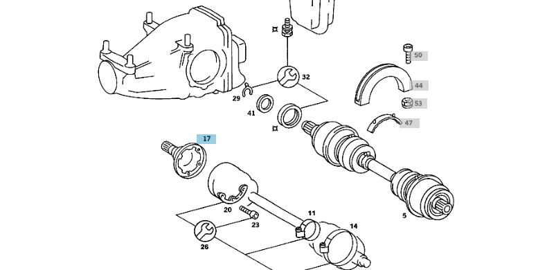 A1243503545 MERCEDES W123 126 107 REAR AXLE FLANGE INSIDE GENUINE NEW