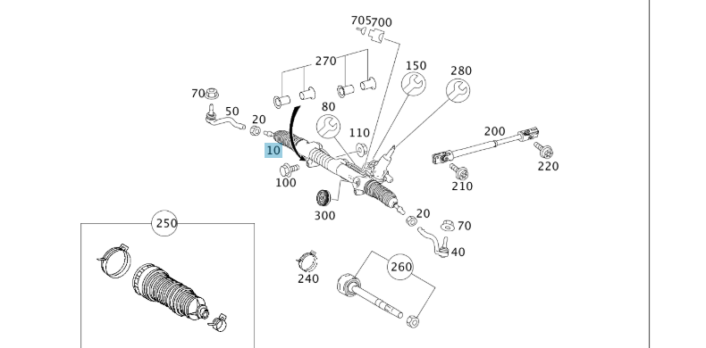 A1644600100 MERCEDES STEERING GEAR GENUINE NEW