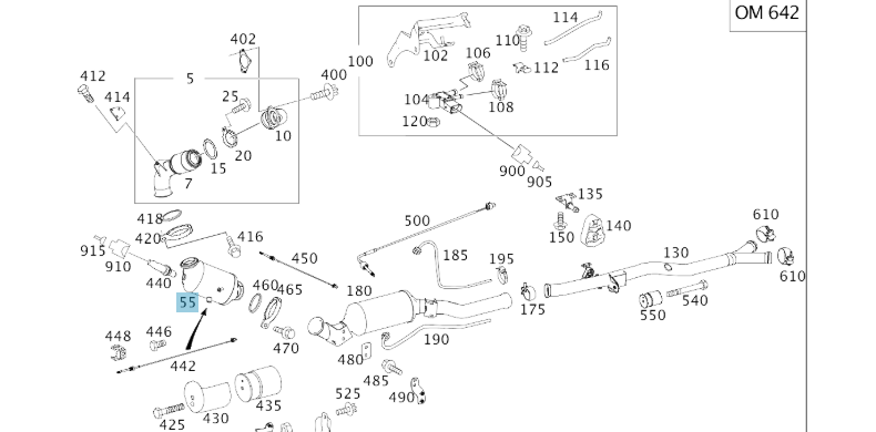 A1644905114 MERCEDES CATALYTIC CONVERTER GENUINE NEW
