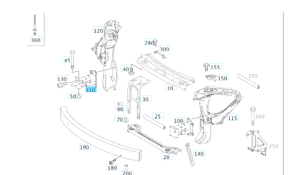 A1646202031 MERCEDES 164 MOUNTING CONSULE GENUINE NEW