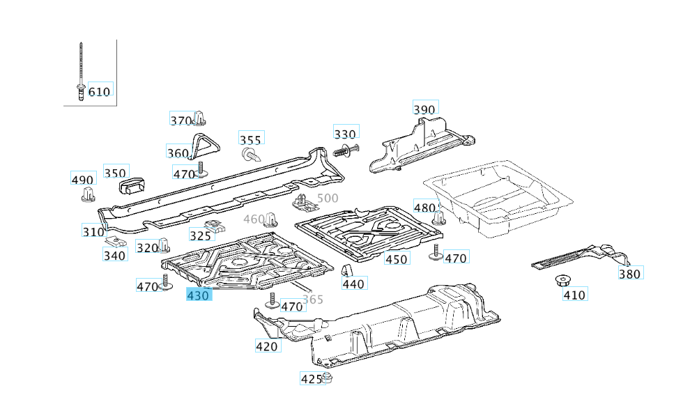 A1686100808 MERCEDES W168 414 COVER RIGHT FRONT FLOOR GENUINE NEW