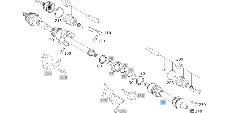A1693705572 MERCEDES HALF-SHAFT GENUINE NEW