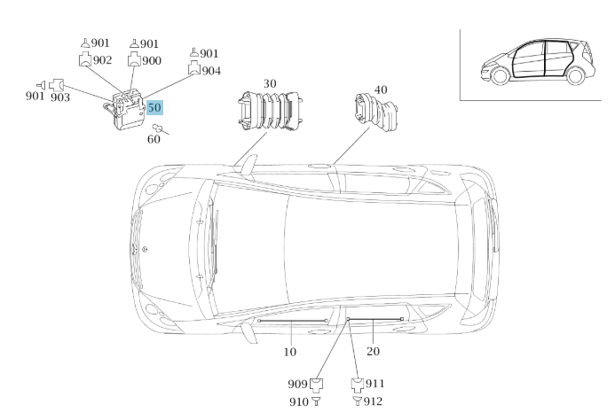 A1698204826 MERCEDES W169 REAR RIGHT CONTROL UNIT GENUINE NEW