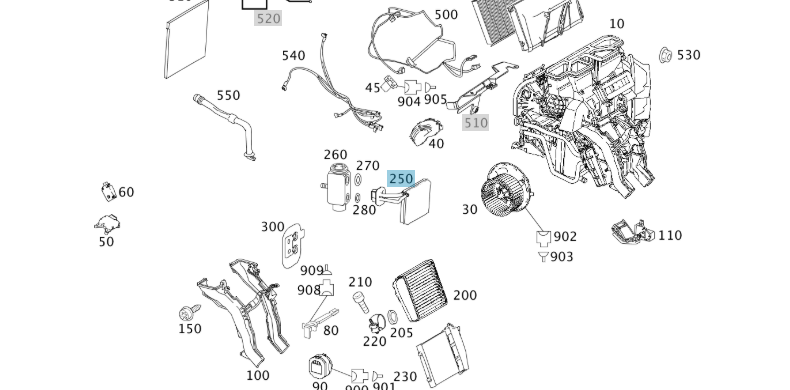 A1698300758 MERCEDES W169 W245 EVAPORATOR VEMO V30-65-0038 NEW
