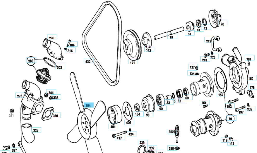 A1802050906 MERCEDES W114 W115 W127 W180 615 FAN GENUINE NEW