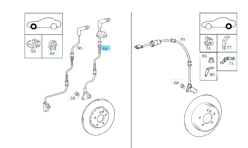 A2025402417 MERCEDES W202 W208 FRONT RIGHT RPM SENSOR GENUINE NEW