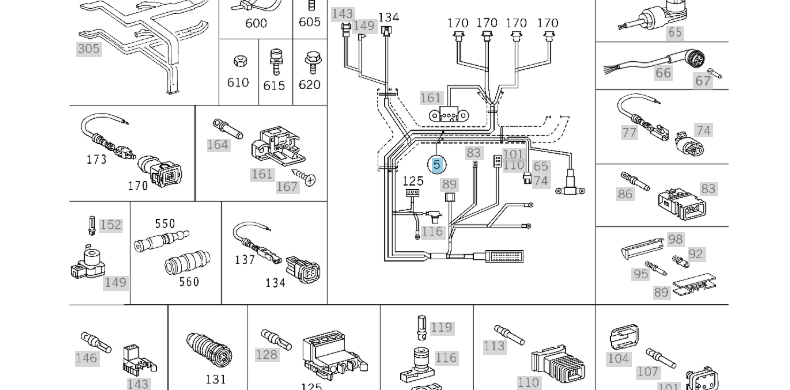 A2025407632 MERCEDES 111 ELECTRIC CABLE GENUINE NEW