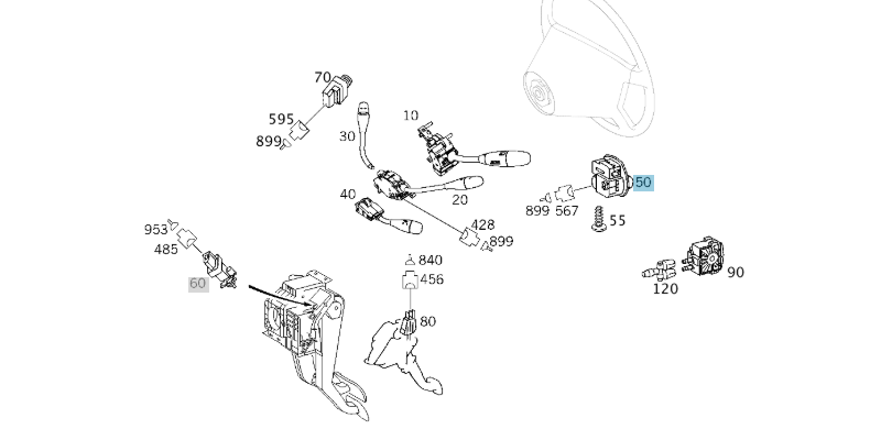 A2035450604 9116 MERCEDES W203 W209 LIGHT MODULE BLACK DULL SWITCH GENUINE NEW