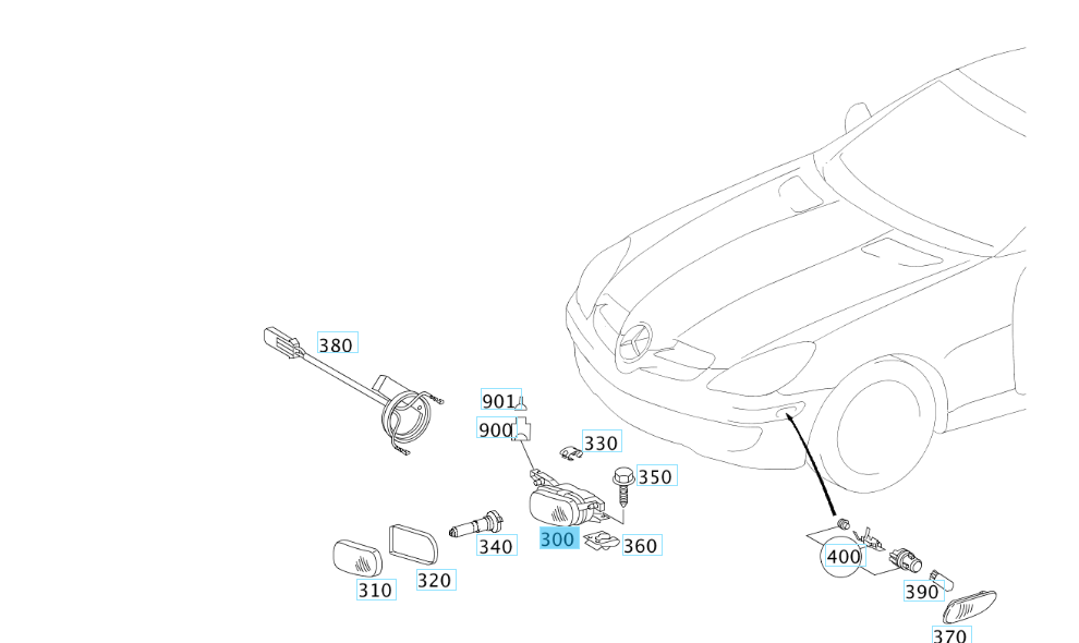 A2038201156 MERCEDES W171 W203 W209 W215 OUTSIDE LAMPS LEFT GENUINE NEW
