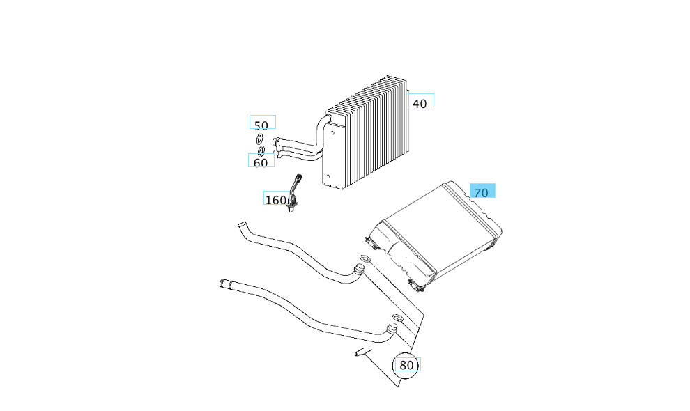 A2038300161 MERCEDES 199 203 209 230 463 HEAT EXCHANGER GENUINE NEW