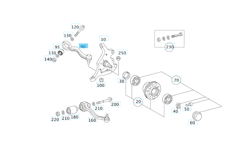 A2043304411 MERCEDES 171 172 203 204 207 209 STRUT ROD RIGHT GENUINE NEW