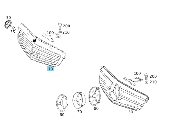 A2048801483 7246 MERCEDES W204 FRONT RADIATOR GRILL GENUINE NEW A2048801483 7246 MERCEDES W204 FRONT RADIATOR GRILL GENUINE NEW
