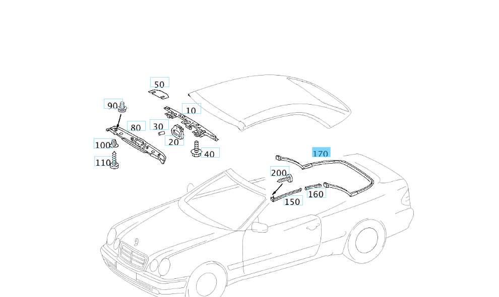 A2087700098 MERCEDES 208 SEAL REAR BOTTOM GENUINE NEW