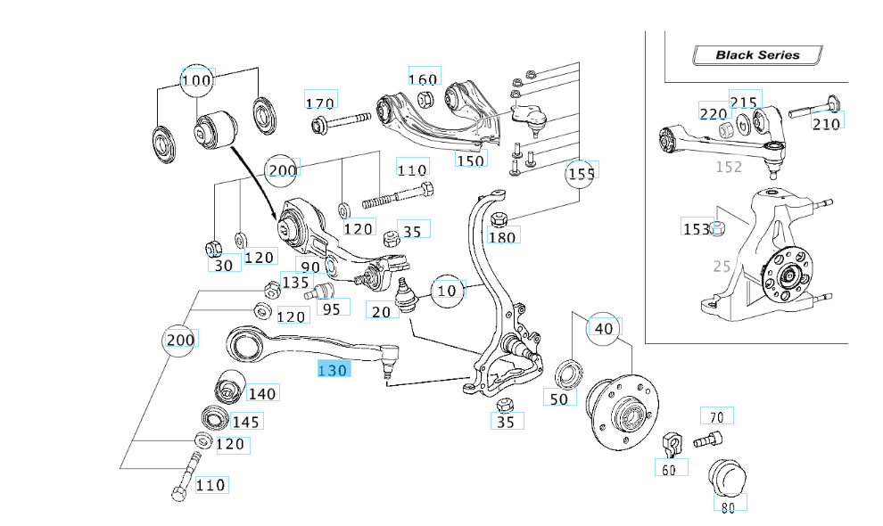 A2113304411 MERCEDES W211 C219 R230 FRONT RIGHT STRUT ROD GENUINE NEW