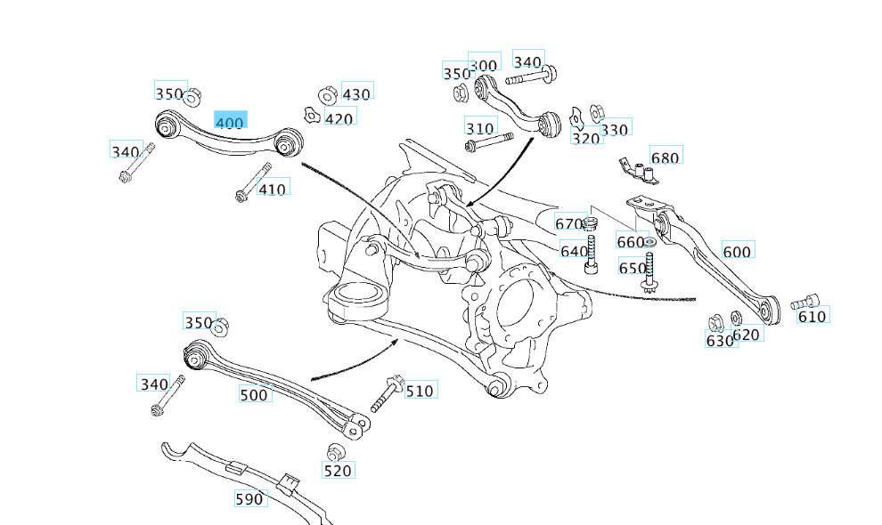 A2113503206 MERCEDES C219 W211 R230 REAR RIGHT TENSION ROD GENUINE NEW