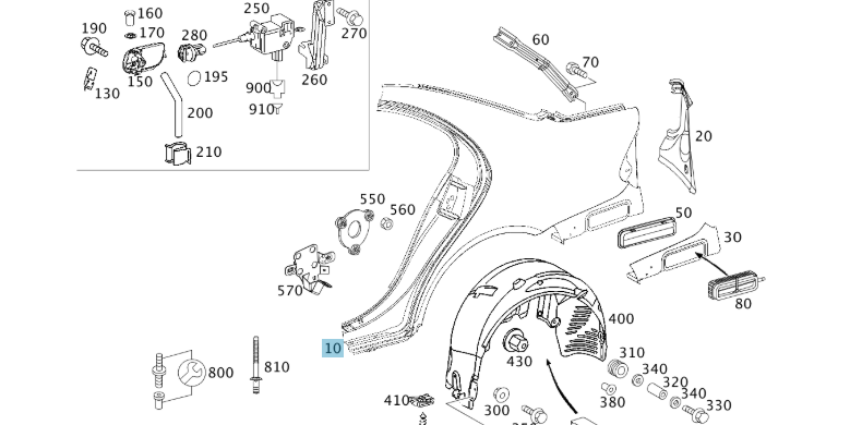 A2116301021 MERCEDES REAR FENDER GENUINE NEW
