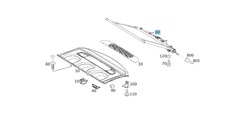 A2118101220 MERCEDES W211 REAR ROLLER BLIND PARCEL SHELF GENUINE NEW