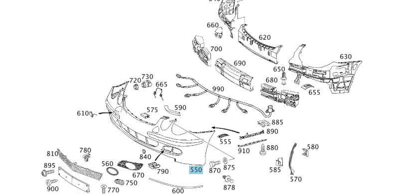 A2118801540 MERCEDES PANELLING FRONT BUMPER GENUINE NEW