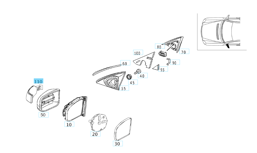 A2208200521 MERCEDES 215 220 TURN SIGNAL LAMP LEFT GENUINE NEW