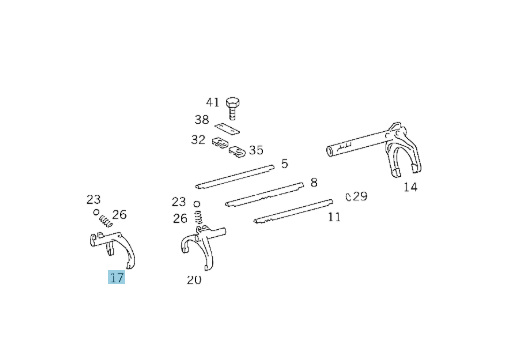 A3022650602 MERCEDES 713 714 SHIFTING FORK 2ND AND 3RD SPEED GENUINE NEW