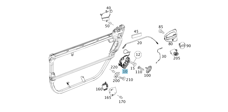 A4517200435 SMART 451 FRONT DOOR RIGHT LOCK GENUINE NEW