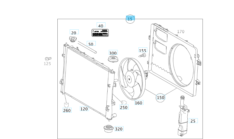 A4545001503 SMART 454 WARM GREY RADIATOR WITHOUT VENTILATOR GENUINE NEW