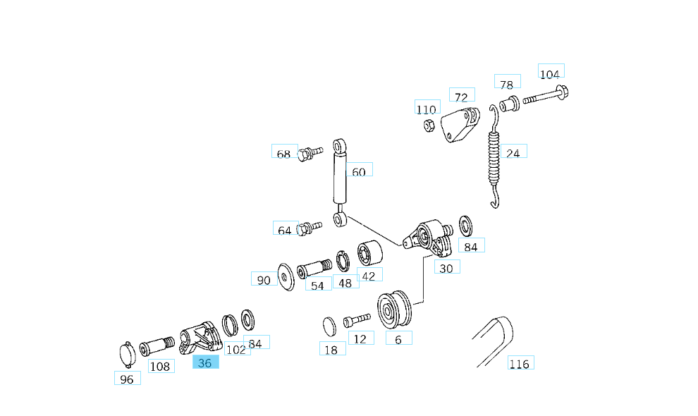A6062000173 MERCEDES 601 602 603 604 605 606 LEVER GENUINE NEW