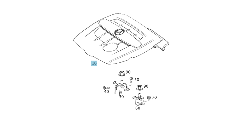 A6070100067 MERCEDES 117 156 176 246 607 ENGINE COVER GENUINE NEW