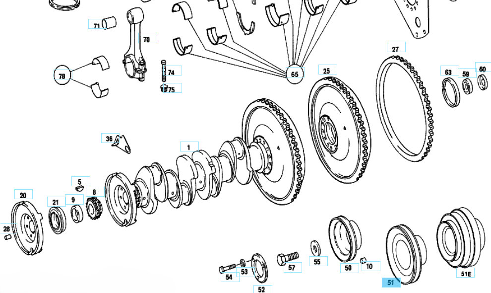A6150321704 MERCEDES OM615 OM616 PULLEY ONE-GROOVE GENUINE NEW