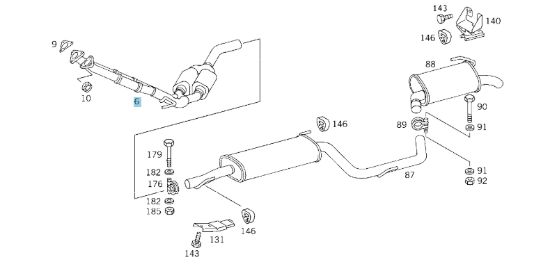 A6384902819 MERCEDES W638 VAN FRONT CATALYTIC CONVERTER DINEX 56305 NEW