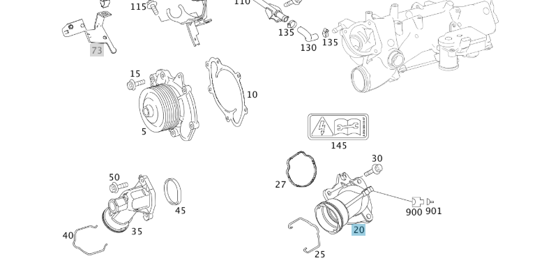 A6422002215 MERCEDES 642 COOLANT THERMOSTAT GENUINE NEW