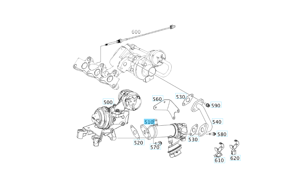 A6601400175 MERCEDES 451 EXHAUST COOLER GENUINE NEW