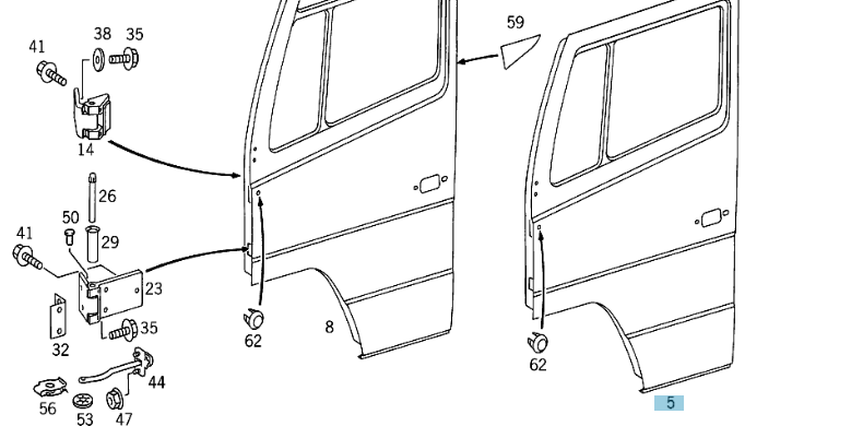 A6707200005 MERCEDES DOOR GENUINE NEW