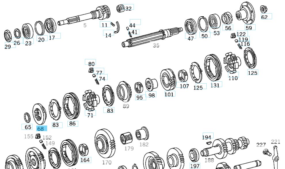 A6732620034 MERCEDES 712 SYNCHRONIZER RING 5TH SPEED GENUINE NEW