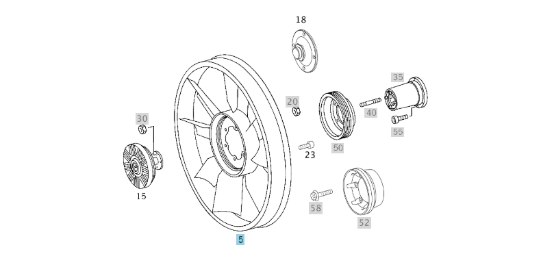 A9042050806 MERCEDES ENGINE COOLING FAN GENUINE NEW